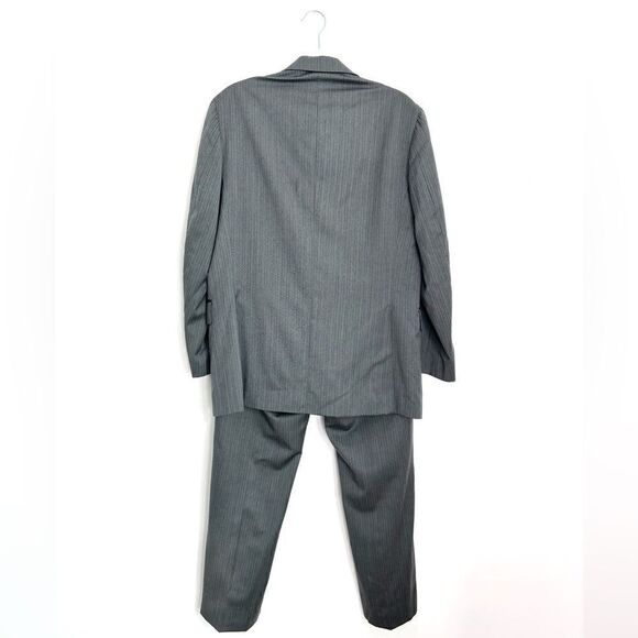 Domenico Vacca Grey 100% wool pinstripe pant Suit - Picture 5 of 12